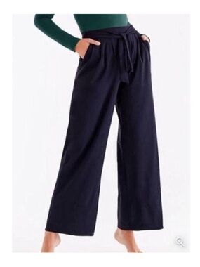 ADAY Navy Wide-Leg Snap It Up Tie Waist Pants | RARE! | XS